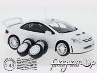 Peugeot 307 WRC, white, 2 set of wheels And tyres And Extra rear spoiler (2006) MDCS030