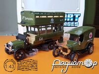 Набор Транспорт 1й мировой войны: Автобус Thornycroft J-Type Bus и Санитарный автомобиль Ford-T (1914-1918) C88 [GN]