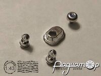 Набор хром-деталей (2 фароискателя + подиум + грибок) для медицинского РАФа, хром (Агат, оригинал) 337092 [SK]
