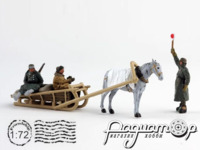 Немецкий блокпост, зима (3 фигурки + повозка) 379035