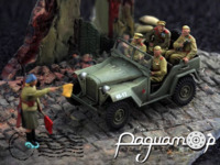 Советские солдаты и офицеры на транспорте и военнослужащая КПП (5 фигурок) 826238