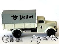 Opel Blitz, немецкий грузовой автомобиль из состава подразделения Полиции, в зимней окраске, Группа Гудериана, зима (1941) 586221 [IO]