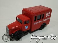 Mercedes-Benz Diesel німецький пожежний автомобіль, Мюнхенський Аеропорт, Баварія (1938) 586275 [IO]