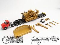Kenworth T880 Day Cab Tandem и Trail King TK120 Lowboy с бульдозером Caterpillar D11R (2014) 85787