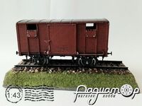 Вагон-теплушка с 5 бойцами и ж/д полотном (23х12х11.5см) 257520 [BR]