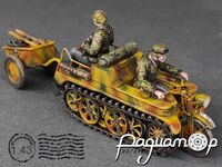 Полугусеничный мотоцикл Sd.Kfz.2 Kettenkrad с прицепом (с фигурками) (1942) 837266 [AU]