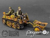 Полугусеничный мотоцикл Sd.Kfz.2 Kettenkrad с прицепом (с фигурками) (1942) 837266 [AU]