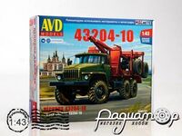 Збірна модель Лісовоз УРАЛ-43204-10 з причепом-розпуском 1401AVD [SV]